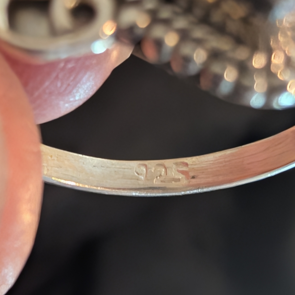 Intricate Sodalite Solid Sterling Silver Ring Size 6 - Picture 4 of 11